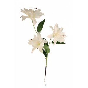 Luxury Artificial White Lily Stem | Faux Lily Floral Decor | Botanical Home Acce